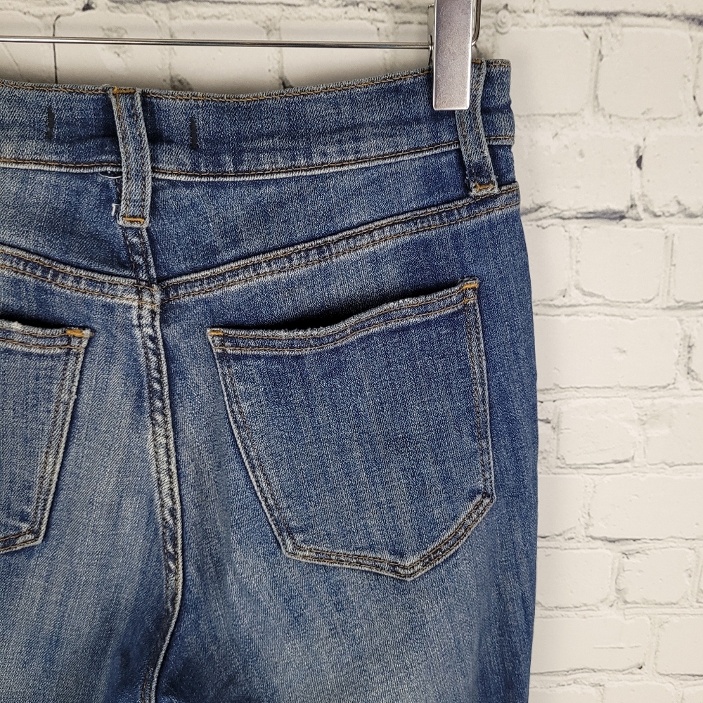 EUNINA | Tobi high rise relaxed skinny distressed destroyed denim jeans
